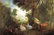 Jean-Antoine Watteau The Halt During the Chase oil painting picture wholesale
